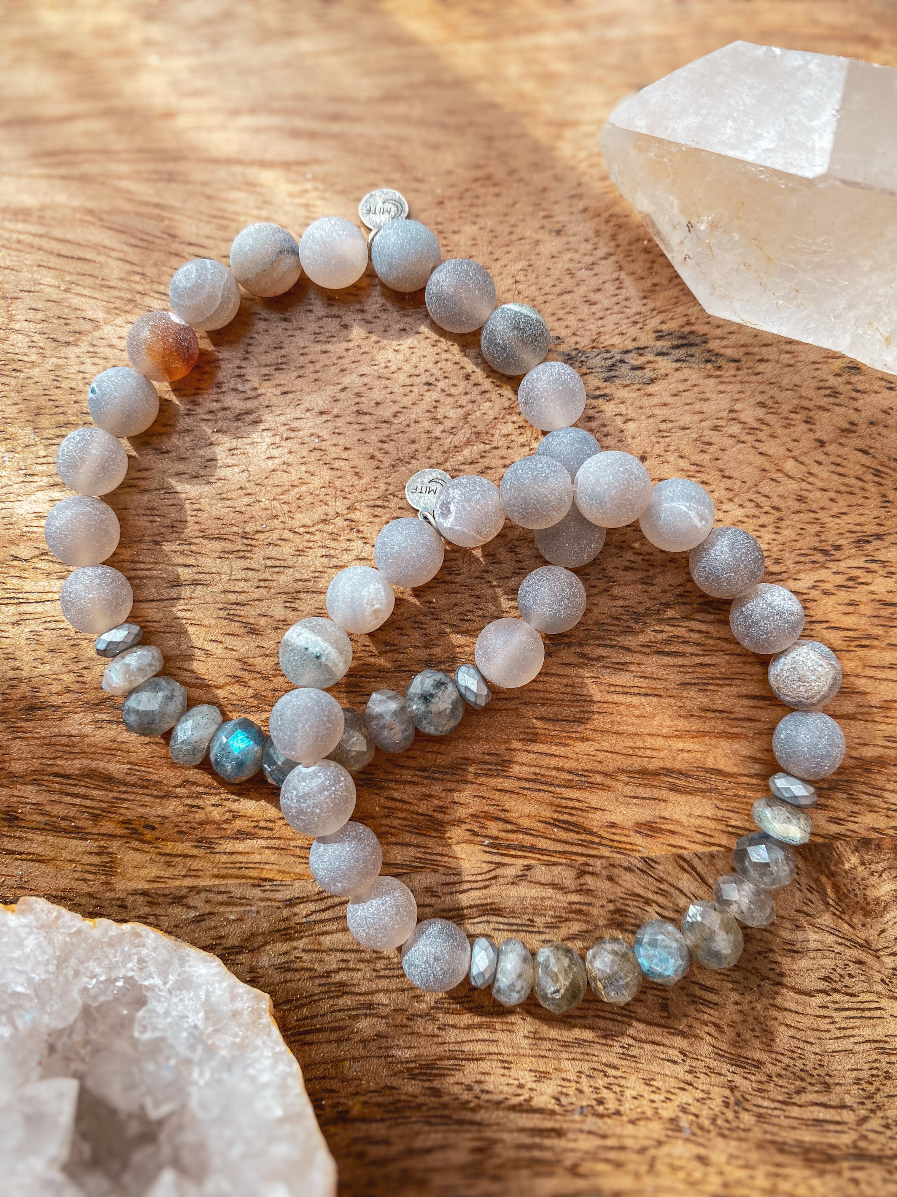 Salty Mist | Labradorite + Frosted Agate